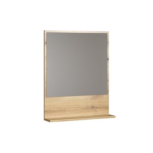 trendteam smart living Lustro ścienne z półką, materiał drewnopochodny, brązowe, (szer. x wys. x gł.) 60 x 74 x 14 cm