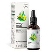 Suplementy naturalne - AURA HERBALS Ginkgo Biloba, ekstrakt Miłorząb Japoński 50:1 60mg, krople (50ml) GB50 - miniaturka - grafika 1