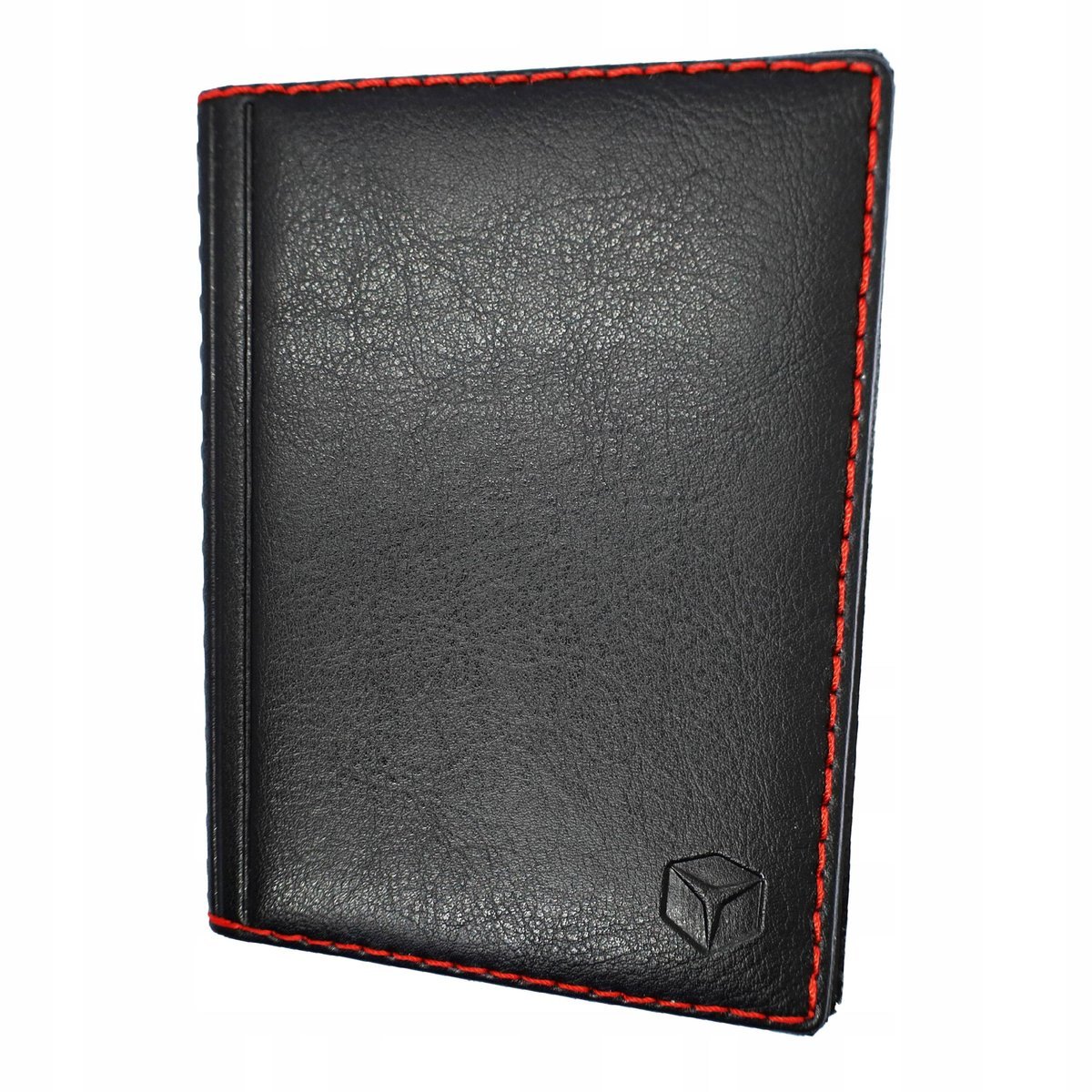Etui na Dokumenty Skóra PRO Oprawka Czarna na Karty Wizytownik Dowód Czerw
