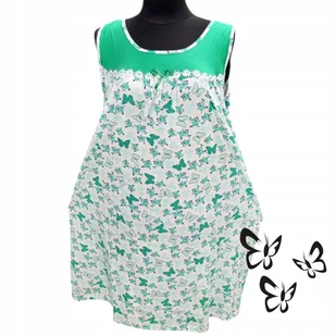 BAWEŁNA KOSZULA NOCNA na ramiączkach duży rozmiar prezent motyl 50 52 5XL - Bielizna nocna BAWEŁNA KOSZULA NOCNA na ramiączkach duży rozmiar prezent motyl 50 52 5XL - Bielizna nocna - miniaturka - grafika 1