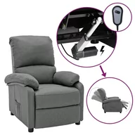 Fotele - Lumarko Rozkładany fotel ułatwiający wstawanie, jasnoszary, tkanina! - miniaturka - grafika 1