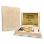 Pudła i pojemniki do przechowywania - BIBLIA PISMO ŚWIĘTE PUDEŁKO GRAWER CHRZEST ŚWIĘTY - miniaturka - grafika 1