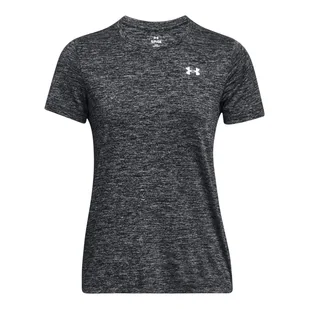 Damska Koszulka z krótkim rękawem UNDER ARMOUR TECH SSC- TWIST 1384230-001 – Czarny - Koszulki i topy damskie - miniaturka - grafika 1