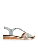 Sandały damskie - Rieker Sandały CEO-V36G4-40 Niebieski - miniaturka - grafika 1