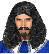 Dodatki do strojów karnawałowych - Peruka Muszkieter Z Wąsami I Bródką - miniaturka - grafika 1