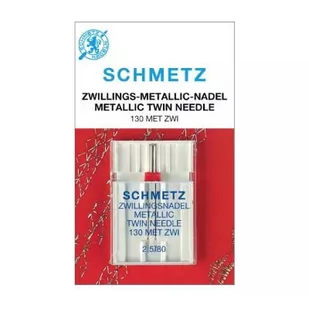 Igła podwójna Schmetz DUŻE OKO do nici metalicznych 2,5/80 - Akcesoria i części do maszyn do szycia - miniaturka - grafika 1