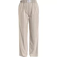 Spodnie damskie - Calvin Klein Damskie spodnie do spania, Chambray Stripe_Stone Szary, XL - miniaturka - grafika 1