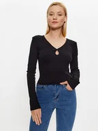 Bluzki damskie - Noisy May Bluzka Maya 27026248 Czarny Slim Fit - miniaturka - grafika 1