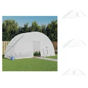 Szklarnie ogrodowe - vidaXL Szklarnia z ramą stalową biała 12 m² 6x2x2,85 m - Szklarnie - miniaturka - grafika 1