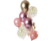 Balony i akcesoria - Zestaw balonów lateksowych różowo-złoty - 30 cm - 12 szt. - miniaturka - grafika 1