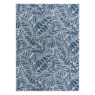 Dywany - Dywan SZNURKOWY SIZAL SION Liście 22151 płaskie tkanie ecru / granat niebieski 140x190 cm - miniaturka - grafika 1