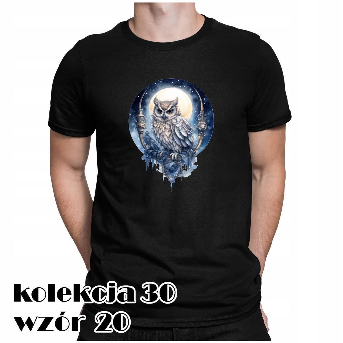T-SHIRT KOSZULKA MĘSKA SOWA PTAK ZWIERZAK MAGIA DRZEWO WIEDŹMA NOC L