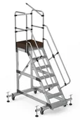 Drabiny - Drabina magazynowa podest jezdny HIGHER 87PRO 8706 6 stopni + podest - miniaturka - grafika 1