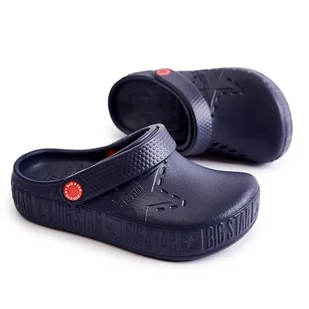 Dziecięce Lekkie Klapki Kroksy Big Star II375002 Granatowe niebieskie - Buty dla dziewczynek - miniaturka - grafika 1