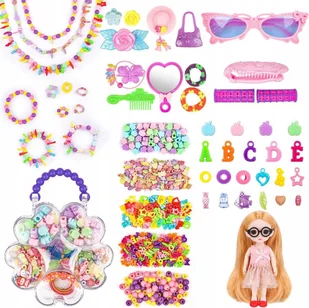 ZESTAW KORALIKI DO ROBIENIA BIŻUTERI CHARMSY Z LAKLĄ - Prace ręczne dla dzieci - miniaturka - grafika 1