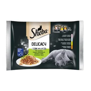 Sheba Delicacy Fine Flakes Mix Galaretka saszetki 4x85g - Mokra karma dla kotów - miniaturka - grafika 1