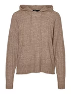 Swetry damskie - bestseller a/s Damski sweter Vmlu Lefile Hood Blouse Boo, Silver Mink/Szczegóły: w melanż, M - miniaturka - grafika 1