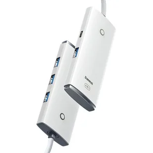 Baseus Lite Series przejściówka HUB USB Typ C - 4x USB 3.0 2m biały (WKQX030502) - Huby USB - miniaturka - grafika 1