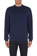 Bluzy męskie - Armani Exchange Męska bluza z logo Embossed & Big on Tone, granatowa, S, granatowy blezer, S - miniaturka - grafika 1