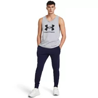 Spodnie sportowe męskie - Męskie spodnie dresowe Under Armour UA Rival Terry Jogger - granatowe - UNDER ARMOUR - miniaturka - grafika 1