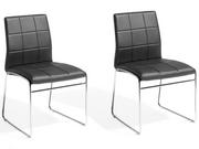 Krzesła - Beliani Zestaw do jadalni 2 krzesła czarne KIRON - miniaturka - grafika 1
