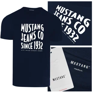 Mustang Koszulka Męska T-shirt Bawełniana 4246 Granatowa Rozmiar L - Koszulki męskie - miniaturka - grafika 1