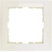 Klawisze i ramki - B.Kwadrat Berker Ramka potrójna 1-krotna z polem opisowym, kremowy, połysk - miniaturka - grafika 1