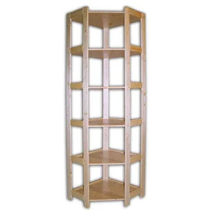 B2B Partner Regał drewniany narożny 6 półek, 2040x600x435 mm 11137 - Szafy i regały magazynowe - miniaturka - grafika 1