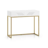 Toaletki - Toaletka kosmetyczna CLEARING 06 Biały Podstawa złota - miniaturka - grafika 1