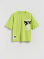 Koszulki dla chłopców - Reserved - T-shirt z nadrukiem - zielony - miniaturka - grafika 1