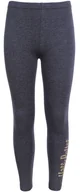Legginsy - Ciemnoszare, bawełniane legginsy ze złotym nadrukiem Harry Potter 9 lat 134 cm - miniaturka - grafika 1