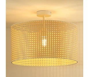Duolla - Żyrandol natynkowy ROLLER RATTAN 1xE27/15W/230V śr. 45 cm beżowy - Lampy sufitowe - miniaturka - grafika 1