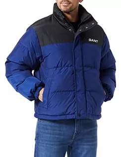 Kurtki męskie - GANT Męska kurtka D2. Blocked Padded Jacket, DEEP Blue, XS - grafika 1