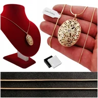 Łańcuszki - Złoty Łańcuszek Żmijka + Duży / Ażurowy Sekretnik Puzderko Na Zdjęcie 18K - miniaturka - grafika 1