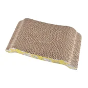 Drapaki dla kotów - Love Story Kartonowy drapak dla kota 43 x 22 x 8,8 cm żółty dekor 6ANI827 - miniaturka - grafika 1