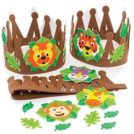 Czapki dla dzieci - Baker Ross FE216 korona ze zwierzęciem z dżungli - zestaw 3 sztuk, stwórz własny zestaw korony, kreatywne zajęcia dla dzieci, czapka dziecięca do dekoracji i noszenia - miniaturka - grafika 1