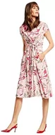 Sukienki - Taifun Sukienka damska z kwiatowym nadrukiem, taliowana sukienka koktajlowa, letnia sukienka, elegancka sukienka na czas wolny, Wzór morelowy róż, 38 - miniaturka - grafika 1