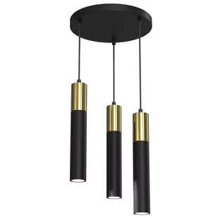 Luminex Cassa 4146 lampa wisząca zwis 3x8W GU10 czarna/złota - Lampy sufitowe - miniaturka - grafika 1