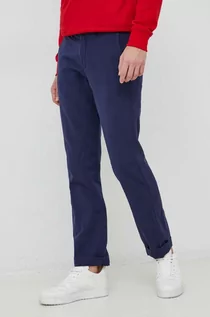 Spodnie męskie - Polo Ralph Lauren spodnie lniane męskie kolor granatowy proste - grafika 1