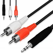 Kable - Kabel AUX MINI JACK 3,5mm 2 RCA CINCH STEREO 1,5m - miniaturka - grafika 1