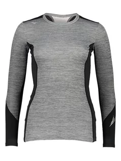 Koszulki sportowe damskie - Mizuno Koszulka funkcyjna "Virtual Body G2 Crew" w kolorze szaro-czarnym - grafika 1