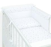 Pościel dla dzieci - MAMO-TATO 3-el pościel dla niemowląt 90x120 do łóżeczka 60x120 Velvet PIK - Gwiazdki bąbelkowe szare / biały - miniaturka - grafika 1