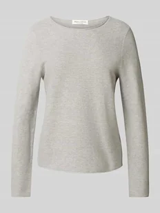 Sweter z dzianiny o kroju regular fit z czystej bawełny ze zwijanym brzegiem - Swetry damskie - miniaturka - grafika 1