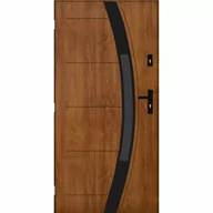 Drzwi zewnętrzne - Drzwi zewnętrzne stalowe wejściowe Strasburg Black złoty dąb 90 lewe Pantor - miniaturka - grafika 1