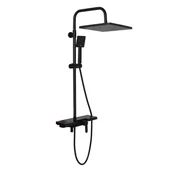 Zestawy prysznicowe - Yoka Bateria prysznicowa natryskowa panel slim kwadrat z deszczownicą 25 cm - Yoka BP.OSLO 25 BLK - miniaturka - grafika 1