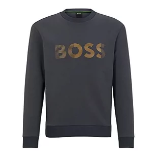 BOSS Męska bluza Salbo 1 z mieszanki bawełny z trójwymiarowym haftem logo, Dark Grey27., XXL - Bluzy męskie - miniaturka - grafika 1