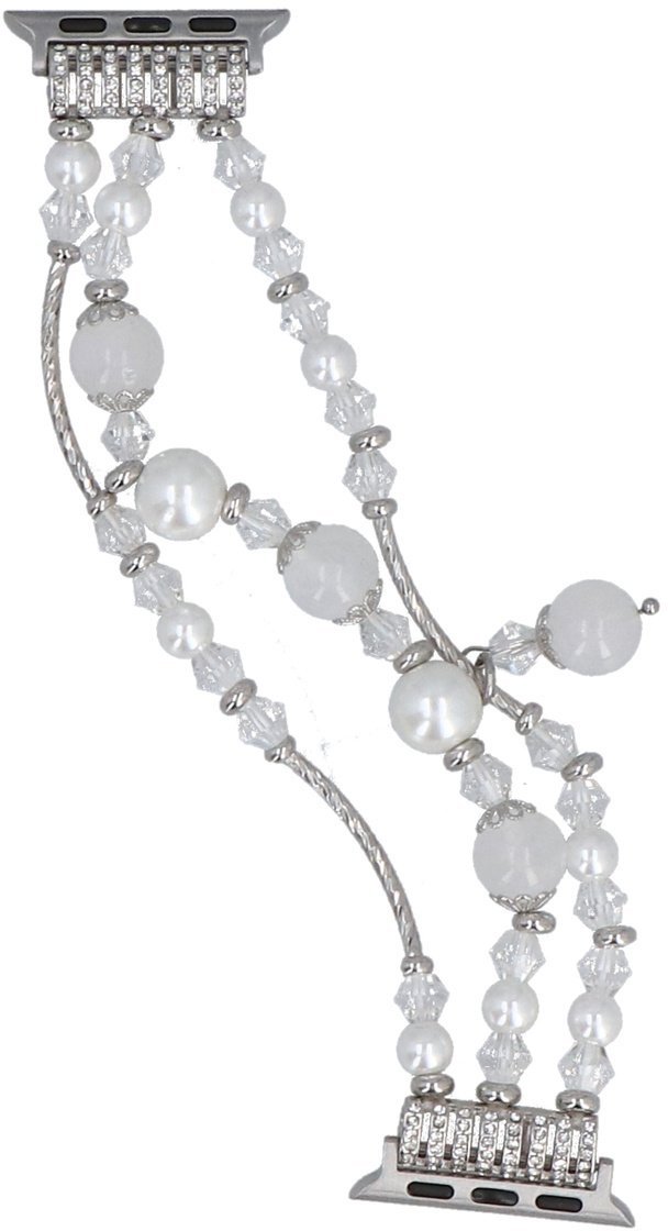 GlacierX bransoleta do smartwatcha Triple Strand Beaded Charm Bracelet White Pearl do Apple Watch 38/40/41mm Perłowo-biała