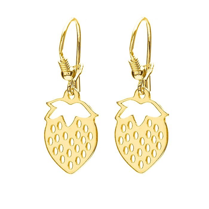 Kolczyki truskawki srebrne pozłacane