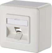 Gniazdka elektryczne - Metz METZ CONNECT Puszka natynkowa Keystone 1 port pusta biała - miniaturka - grafika 1