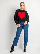 Swetry damskie - Sweter z domieszką wełny czarny M - miniaturka - grafika 1